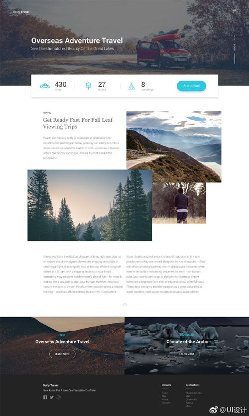 探索自然之美 旅行博客網(wǎng)頁(yè)UI設(shè)計(jì)靈感與旅游開(kāi)發(fā)項(xiàng)目策劃指南